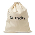 Heavy Duty Printing Foldable Washing Cotton Hotel Laundry Bag Canvas Drawstring Travel Laundry Bag